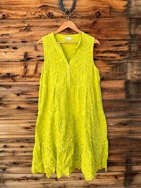 CIVICO 51 | Lime Green Eyelet Made in Italy Cotton Dress L